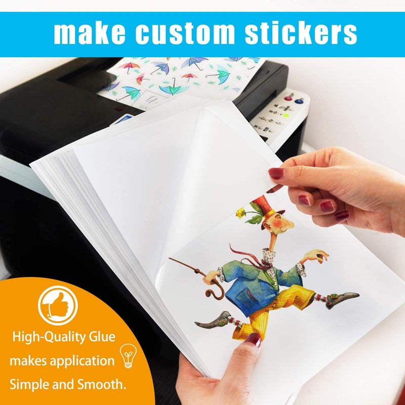 Lazydrop Premium Printable Vinyl Sticker Paper for Inkjet Printer - 25 Matte White Waterproof Decal Paper Sheets - Dries Quickly and Holds Ink Beautifully - Image 5